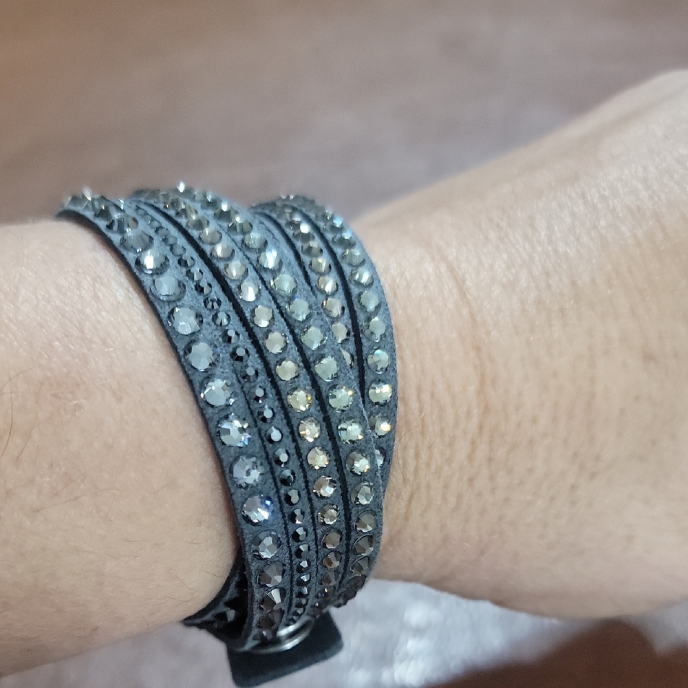 Swarovski Grey Crystal Wrap Bracelet
